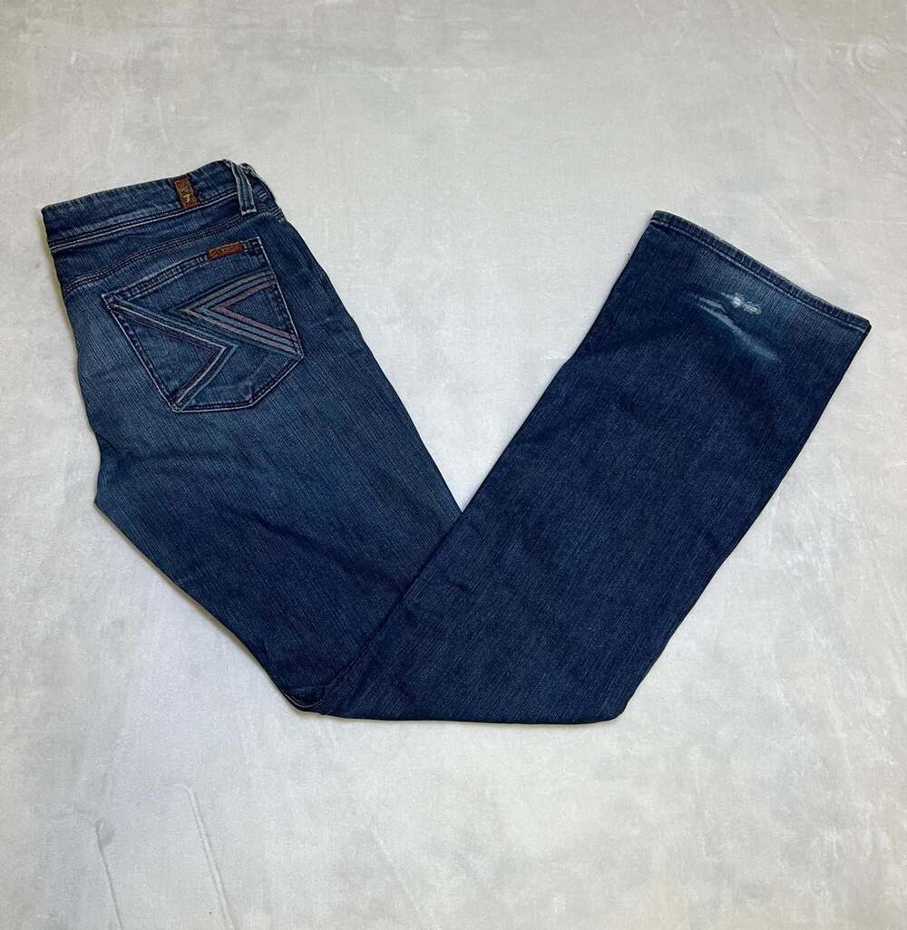 7 For All Mankind Women's Dark Blue Boot Cut Jeans